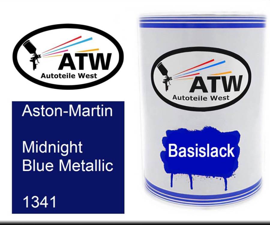 Aston-Martin, Midnight Blue Metallic, 1341: 500ml Lackdose, von ATW Autoteile West.